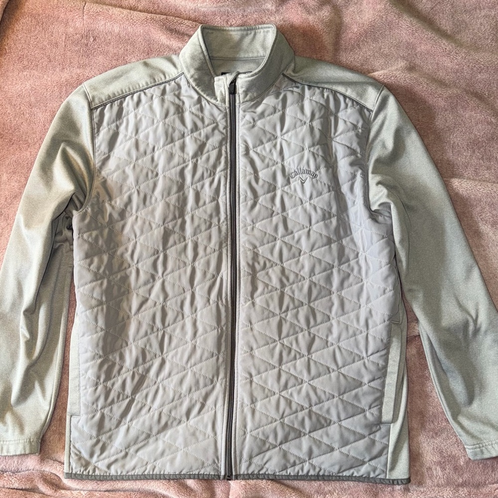 Callaway Light Gray Quilted Full-Zip Performance Jacket